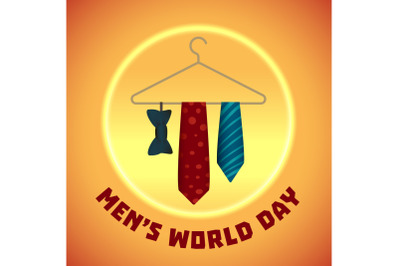 Men world day concept background, cartoon style