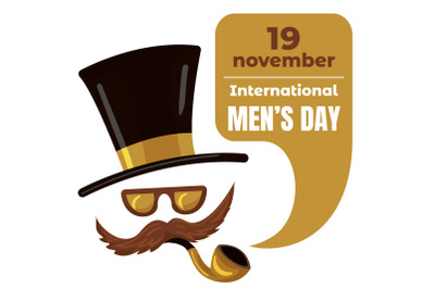International men day concept background, cartoon style