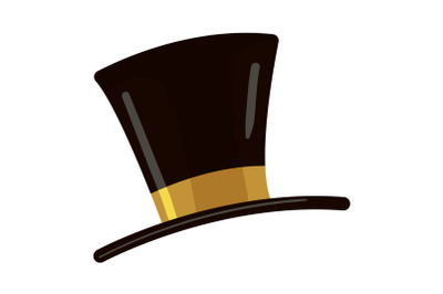 Top hat icon, cartoon style