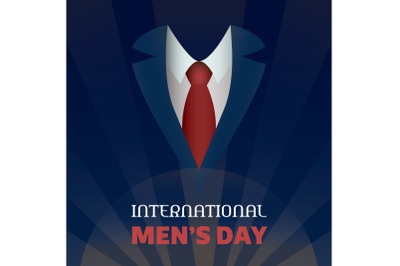Global men day concept background, cartoon style