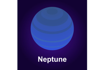 Neptune planet icon, isometric style