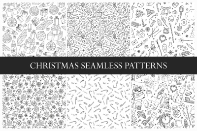 New Year seamless patterns