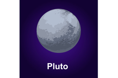 Pluton planet icon, isometric style
