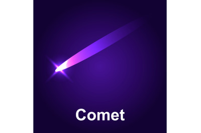 Space comet icon, isometric style