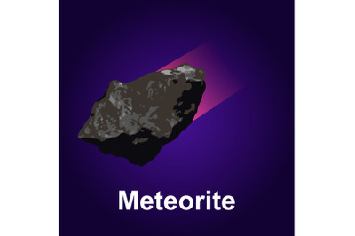 Meteorite icon, isometric style