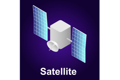 Satellite icon, isometric style