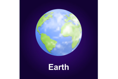 Earth planet icon, isometric style