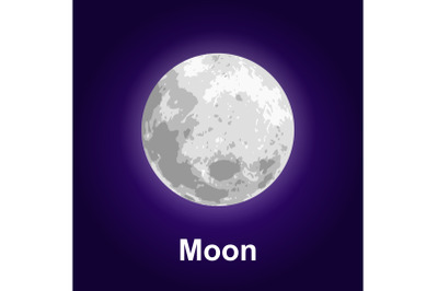 Space moon icon, isometric style