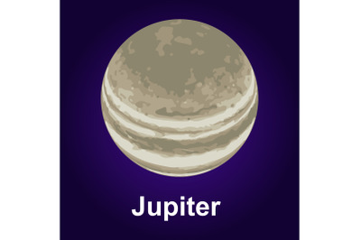 Jupiter planet icon, isometric style