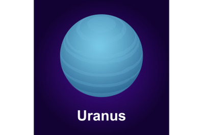 Uranus planet icon, isometric style