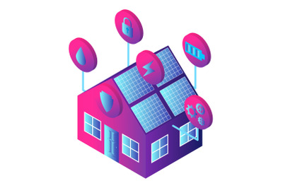 Smart house icon, isometric style