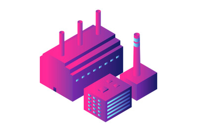 Intelligent factory icon, isometric style