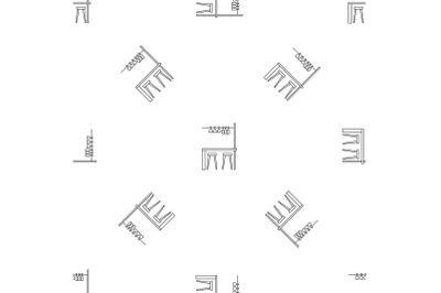 Bar furniture pattern seamless vector