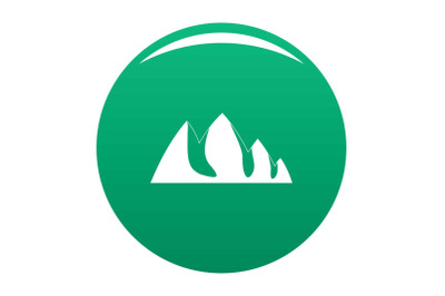 Rock climbing icon vector green