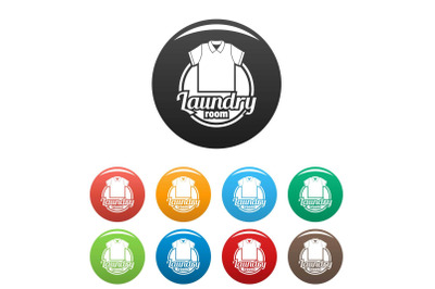 Clothes laundry room icons set color