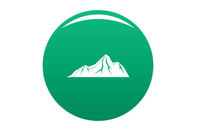 Tall mountain icon vector green