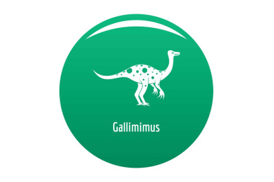 Gallimimus icon vector green