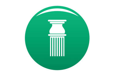 Classical column icon vector green