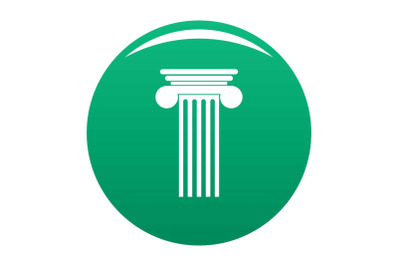 Polyhedral column icon vector green
