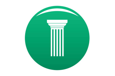 Triangular column icon vector green