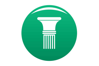 Fluted column icon vector green