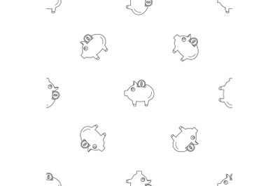 Piggy bank pattern seamless vector