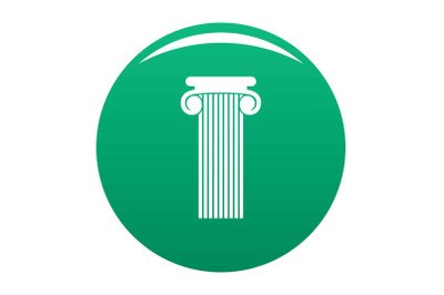 Roman column icon vector green