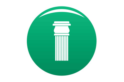 Stone column icon vector green