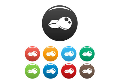 Lips make gum balloon icon, simple style