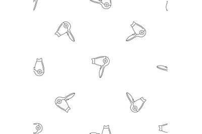 Hot hair dryer pattern seamless vector