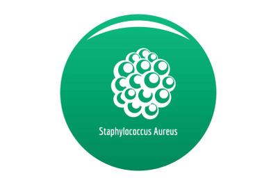 Staphylococcus aureus icon vector green