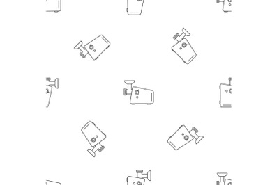 Meat grinder machine pattern seamless vector