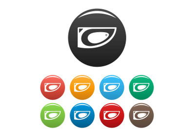 Corner bathtube icons set color