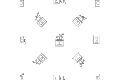 Hand coffee grinder pattern seamless vector