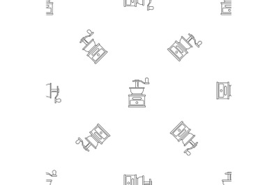 Coffee grinder pattern seamless vector