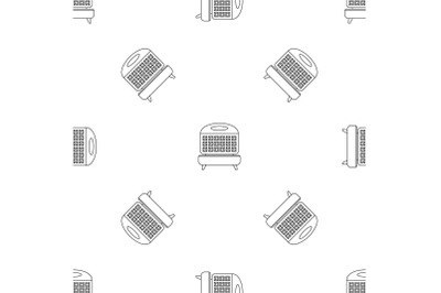 Waffle cooker pattern seamless vector