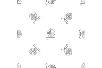 Round waffle machine pattern seamless vector