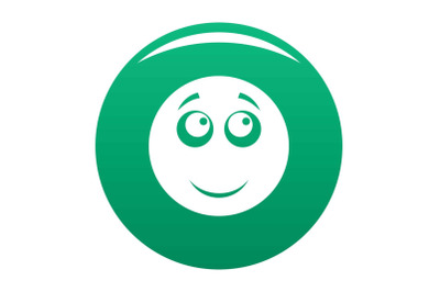 Smile icon vector green