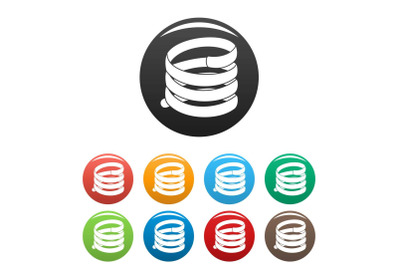Industrial spring icons set color