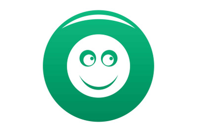 Smile icon vector green