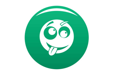 Smile icon vector green