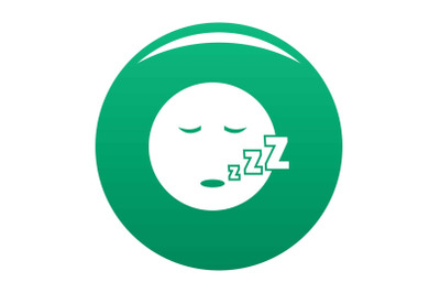 Sleep smile icon vector green