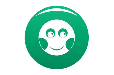 Smile icon vector green