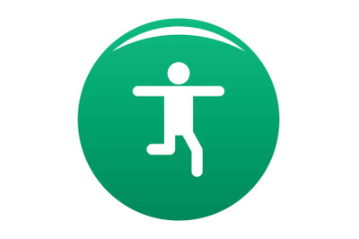 Stick figure stickman icon vector green
