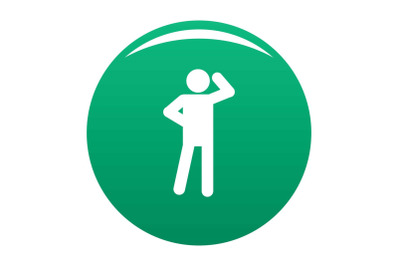 Stick figure stickman icon vector green