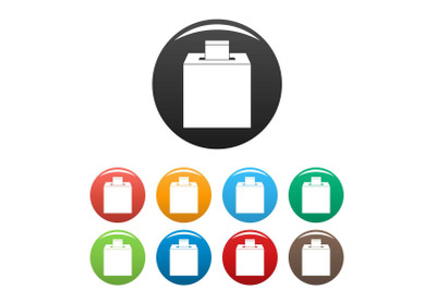 Election box icons set color