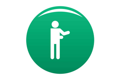 Stick figure stickman icon vector green