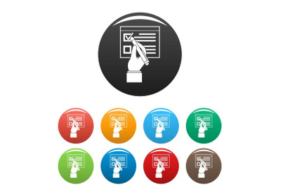 Vote sign paper icons set color