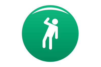 Stick figure stickman icon vector green