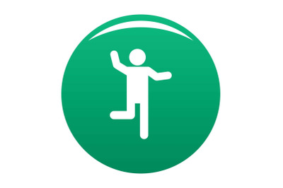 Stick figure stickman icon vector green